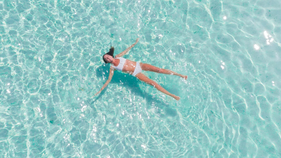 woman floating in water