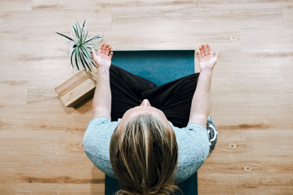 woman meditating
