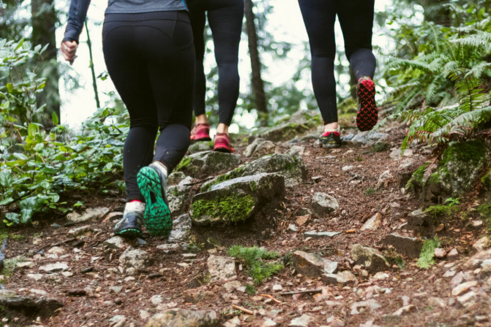 females exercising outside
