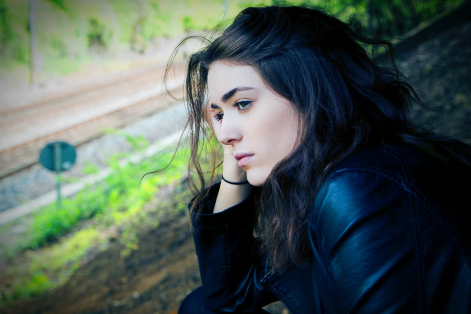 woman thinking pensive