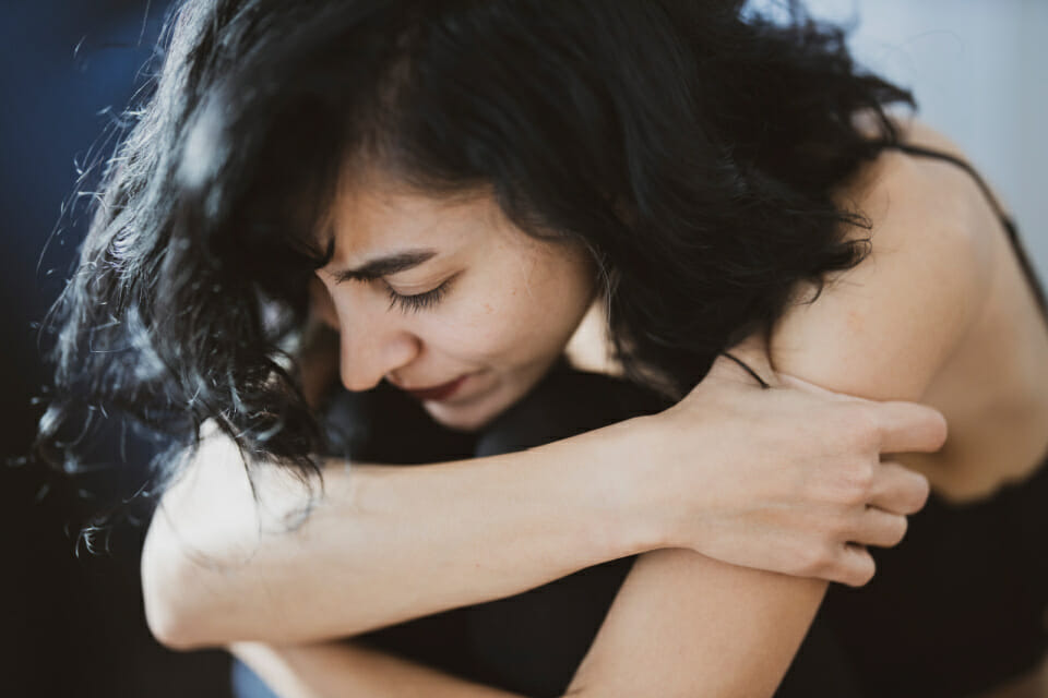 Woman feeling depressed, anxious