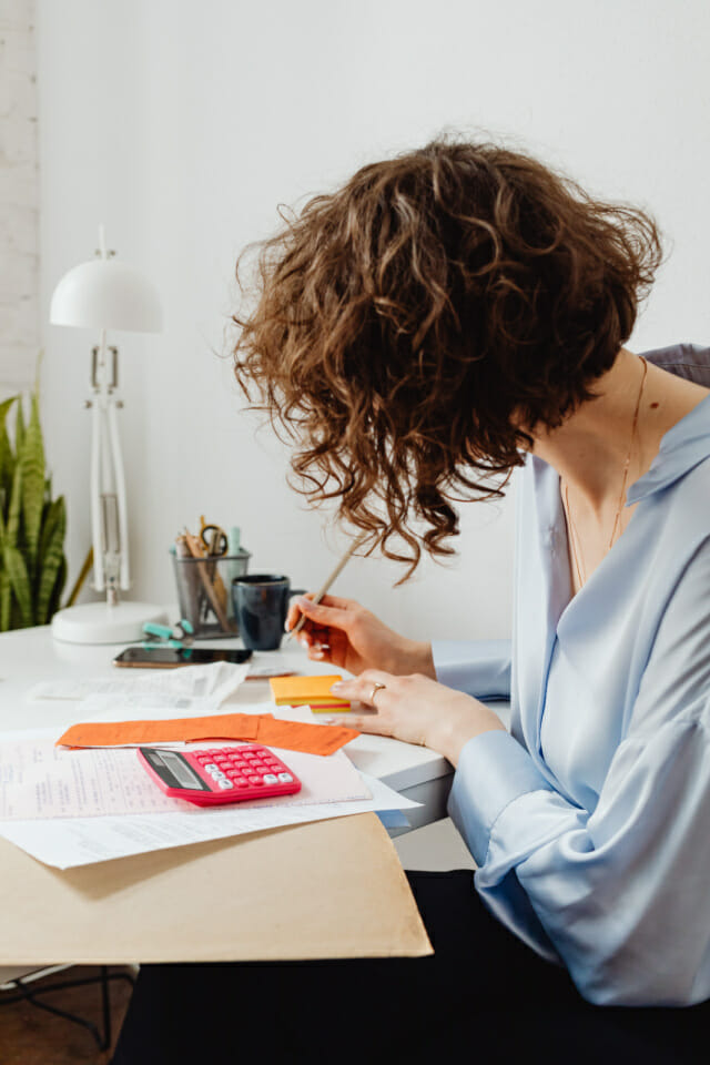 woman doing finances